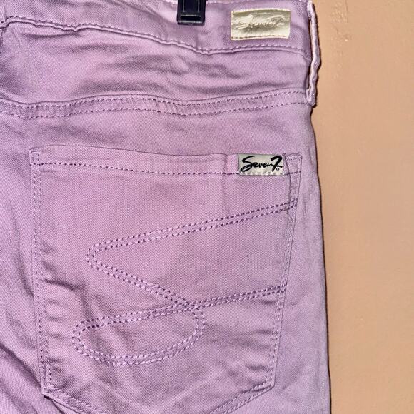 Seven 7 Jeans Mid Rise Ankle Skinny Purple Stretch Jeans Women's - Size 12 - Picture 4 of 12